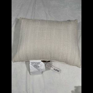 NWT $175 Donna Karan Faux Leather Woven Decorative Pillow Ivory‎ [SZ 12" x 16" ]